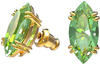 Swarovski Gema Ohrstecker, Vergoldete Ohrringe mit Grünen Swarovski Kristallen