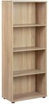 Inter Link - B&uuml;cherregal - Standregal - 4 F&auml;cher - H&ouml;henverstellbare B&ouml;den -
