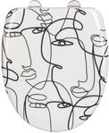 WENKO WC-Sitz Faces, Premium-Duroplast Design-Toilettensitz mit Easy-Close