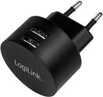 LogiLink PA0218 Fast Charging - USB Steckdosenadapter (2x USB-A, 10,5W) f&uuml;r