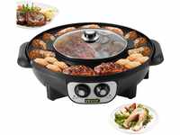 VEVOR 2 in 1 Elektrischer Hot Pot Grill, 1200W + 1000W Elektrogrill und Hotpot...