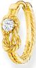 THOMAS SABO Damen Einzel Creole Seil mit Knoten gold 925 Sterlingsilber, 750...