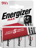 Energizer Batterien, Max 9V Blockbatterie Alkaline, 3 Stück
