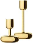 Iittala Nappula Kerzenhalter aus Messing hergestellt, 2er-Set, Ma&szlig;e: 8,9 x...