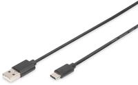 DIGITUS USB 2.0 Anschlusskabel - 1.8 m - USB A (St) zu USB C (St) - 480 Mbit/s -