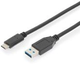 DIGITUS USB 3.2 Gen2 Anschlusskabel - 1.0 m - USB A (St) zu USB C (St) - 10 Gbit/s -