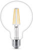 Philips LED Classic E27 Lampe, 60 W, Giant Globeform, klar, warmweiß
