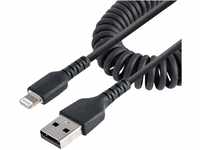 StarTech.com 1m USB auf Lightning Kabel, Spiralkabel, MFi zertifiziert,
