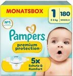 Pampers Premium Protection Gr&ouml;&szlig;e 1, 180 Windeln, 2kg-5kg, unser Nr. 1 Haut-...
