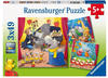 Ravensburger Kinderpuzzle - Tiere auf der Bühne - 3x49 Teile Puzzle für...