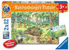 Ravensburger Kinderpuzzle - 05673 Tiere im Wald und auf der Wiese - 2x12 Teile +