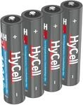 HyCell wiederaufladbar Akku Batterie Micro AAA 1000mAh NiMH ohne Memory-Effekt 4er