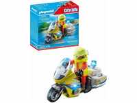 PLAYMOBIL City Life 71205 Notarzt-Motorrad mit Blinklicht, Spielzeug für...