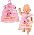 BABY born 833612 Kleid Hund 43cm - Hellrosa Puppenkleid mit blumigen &Auml;rmeln und