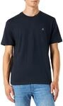 Marc O'Polo Herren T-Shirt aus Bio-Baumwolle mit Rundhalsausschnitt, Blau (Dark