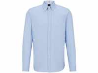 BOSS Herren Rickert Regular-Fit Hemd aus Bio-Oxford-Baumwolle Hellblau L