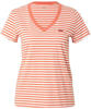 Levi's Damen Perfect V-Neck T-Shirt,Plain Jane Stripe Burnt Sienna,XXS