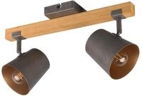 Trio Leuchten Deckenleuchte Bell 801900267, Metall Nickel antik, Holz, exkl. 2x...