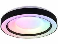 Reality Leuchten LED Deckenleuchte Arco R65091032, Kunststoff Schwarz matt,...