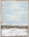 Kare Design Acrylbild Abstract Horizon, Grau/Gold, Leinwandbild, Wandbild mit Rahmen,