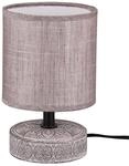 Reality Leuchten Tischleuchte Marie R50980126, Keramik Braun, Stoffschirm Braun,