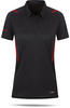 JAKO Damen Poloshirt Challenge, Kurzarm, schwarz meliert/rot, 44