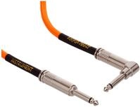 Ernie Ball Geflochtenes Instrumentenkabel Gerade/Winkel 3,05 m - Neon Orange