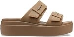 Crocs Damen Brooklyn Buckle Low Wedge Sandal, Khaki, 39/40 EU