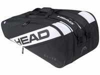 HEAD Unisex – Erwachsene Elite Tennistasche, schwarz/weiß, 12R