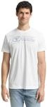 TOM TAILOR Herren Basic T-Shirt mit Print aus Baumwolle, White, XL