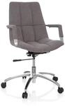 hjh OFFICE 670911 Schreibtischstuhl SARANTO Stoff Grau B&uuml;rostuhl mit Armlehnen im
