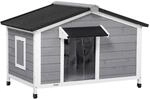PawHut Hundeh&uuml;tte Outdoor Erh&ouml;ht f&uuml;r kleine Hunde 109 x 79 x 72 cm Grau