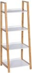 WENKO Regal Finja aus Bambus mit 4 Etagen - Badregal, Wohnregal, Bambus, 43 x 112 x