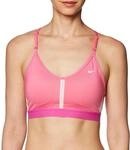 Nike Damen Df Indy V-Neck Bra T-Shirt, Pink Spell/Cosmic Fuchsia/Whit, XS