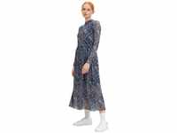 TOM TAILOR Denim Damen Midi-Kleid mit Blumenmuster 1024509, 30203 - Blue White