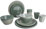 Bo-Camp - Essgeschirr - 100% Melamin - 16 Teile - Mix & Match - Gr&uuml;n
