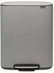 Brabantia BO Treteimer M&uuml;lleimer, Stahl, Mineral Concrete Grey, 60L