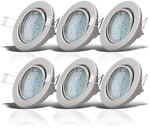 B.K.Licht - 6er Set LED Einbaustrahler 230V schwenkbar, warmwei&szlig;e Lichtfarbe,
