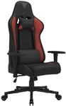 SENSE7 Gamingstuhl Stoff Neigungswinkel Schwarz-Rot Stahlrahmen 43-52 cm | Armlehnen,
