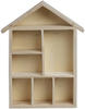 Creativ 575160 1-teiliges Holzregal in Hausform mit 7 kleinen Fächern, Beige