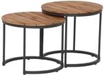 Siena Garden Beistelltisch Baros matt-anthrazit/Teakholz Natur &Oslash; 50x46 cm + &Oslash;...