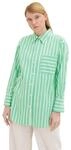 TOM TAILOR Denim Damen Basic Poplin Hemdbluse 31188 - Vertical Green White Stripe M