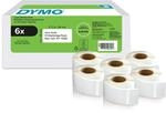 DYMO Original LabelWriter R&uuml;cksendeadressetiketten | 25mm x 54mm | 6 Rollen...