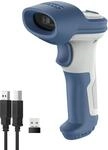 Inateck Wireless Barcode Scanner 2D, Bluetooth 5.0, 2.4Ghz Barcode Reader, QR Code