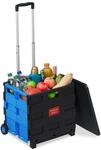 Relaxdays Einkaufstrolley klappbar, bis 35 kg, 50 Liter Kiste, mit...
