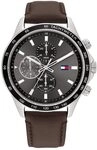 Tommy Hilfiger Multi Zifferblatt Quarz Uhr f&uuml;r Herren mit Hell-Braunes Lederarmband