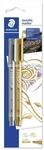 STAEDTLER 8323-S BK2 Metallic Marker, 2 St&uuml;ck auf Blisterkarte, gold/Silber,