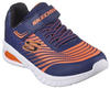 Skechers 403930L NVOR Sneaker, Navy Synthetic/Orange Textile/Black Trim, 28.5 EU