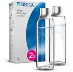 BRITA Glasflasche f&uuml;r sodaTRIO Wassersprudler (1l), 2er Pack Ersatzflaschen &ndash;