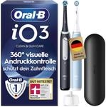 Oral-B iO Series 3 Elektrische Zahnb&uuml;rste, Doppelpack, Schwarz/Blau | Inkl. 2
